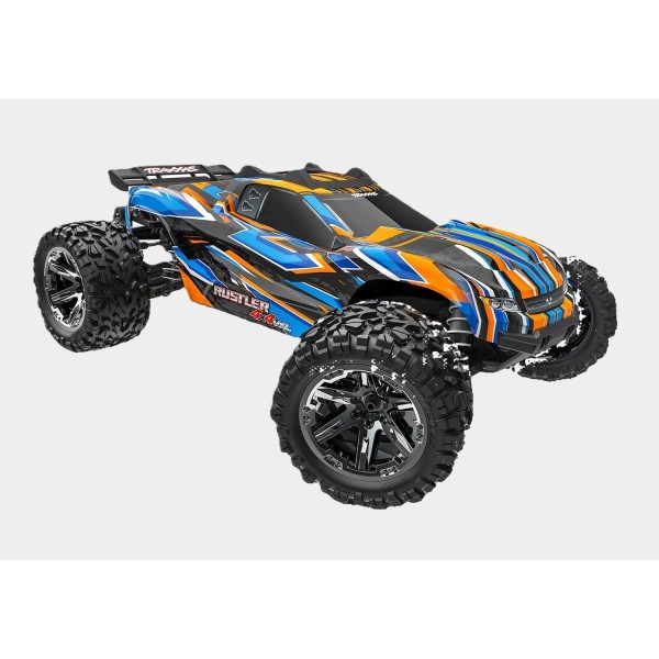 TRAXXAS 67376-4 1/10 RUSTLER 4X4 VXL TSM - wersja pomarańczowa