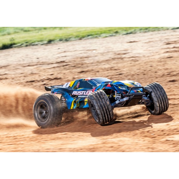 TRAXXAS 1/10 RUSTLER 2WD - wersja żółta
