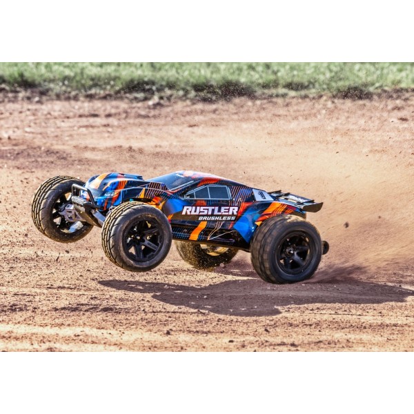 TRAXXAS 1/10 RUSTLER 2WD - wersja pomarańczowa