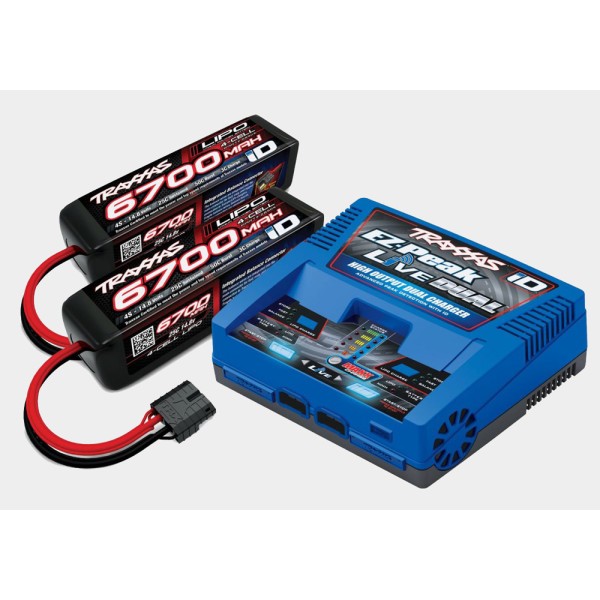 TRAXXAS - zestaw ładowarki EZ-Peak Live Dual 4S i akumulatorów LiPo